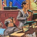 Photo: Sean "Diddy" Combs listens along with their lawyers Marc Agnifilo and Tey Geragos as the assistant lawyer Christy Slavik makes his closing arguments during the combs sexual trafficking trial in New York City, on June 26, 2025.