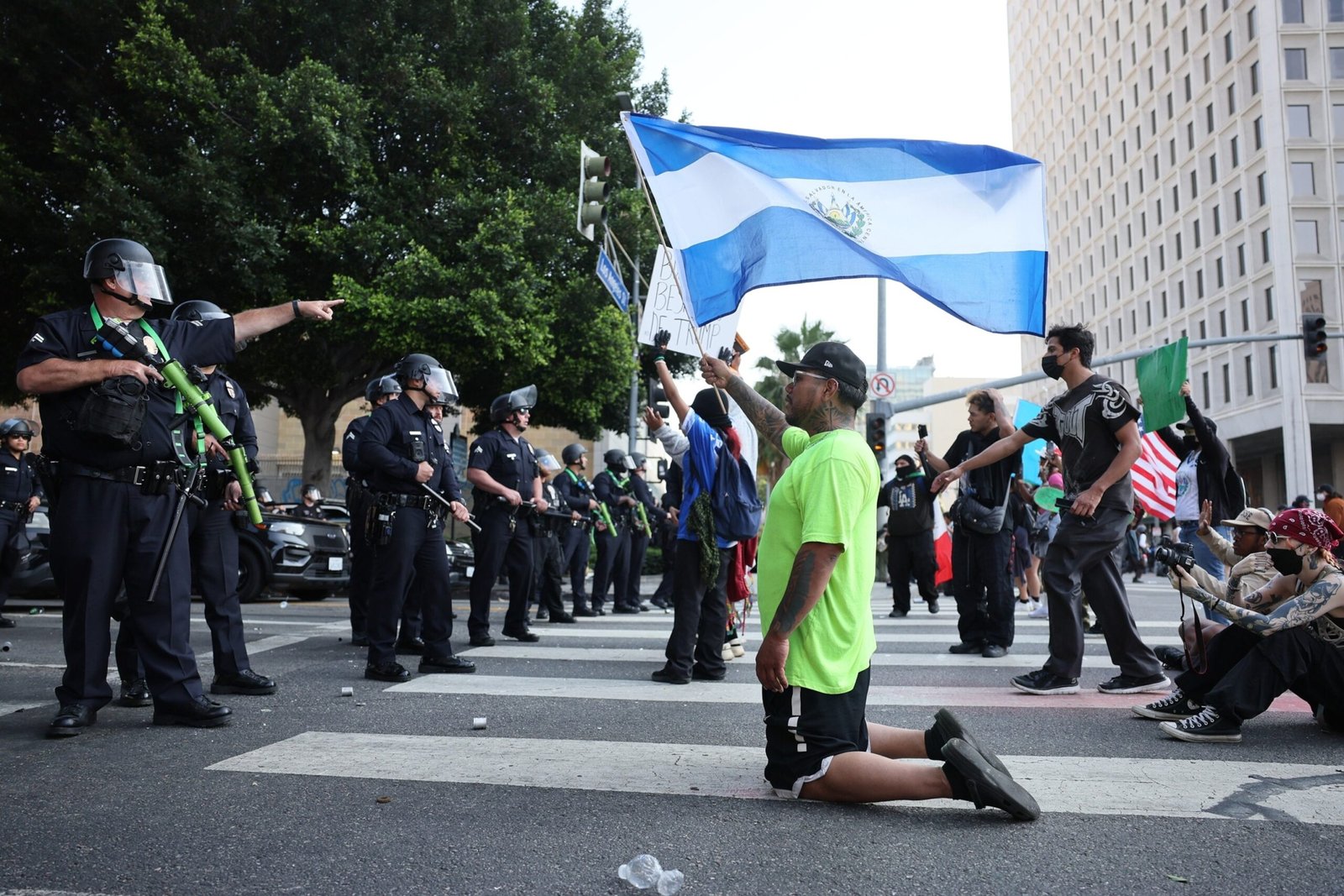 Photo: California National Guard parked outside the Federal Building in Los Angeles, USA - June 9, 2025