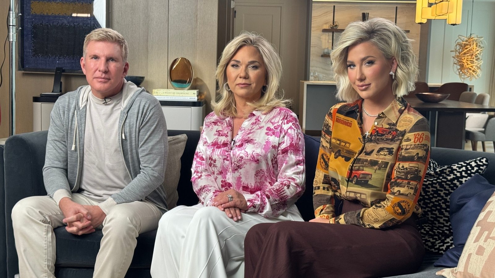 The reality television stars Todd and Julie Chrisley discuss freedom after Trump forgive