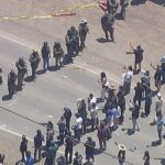 Federal agents clash with protesters during the ice ray in the south of the California farm