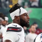 PHOTO: New York Jets defensive player Kris Boyd, pictured on Oct. 31, 2024, while playing for his former team, the Houston Texans, at Met Life Stadium in East Rutherford, New Jersey.