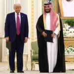 Trump greets Saudi crown prince at lavish reception on first visit since Khashoggi murder